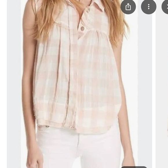 Free People Hey There Sunrise Button Front Gingham Top - Picture 3 of 14
